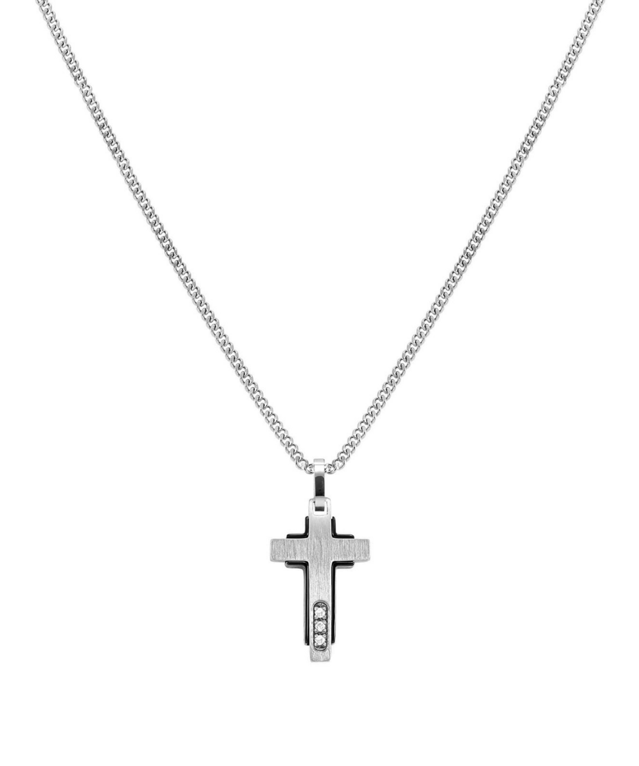 Naszyjnik Nomination Italy Virtus Code krzyż z białymi diamentami 0.005 ct w kolorze srebrnym.png
